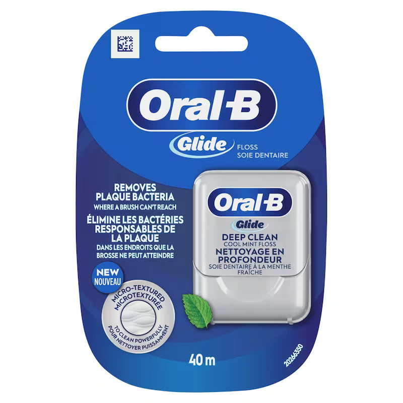DENTAL FLOSS ORAL B GLIDE P/H DEEP CLN COOL MNT40M