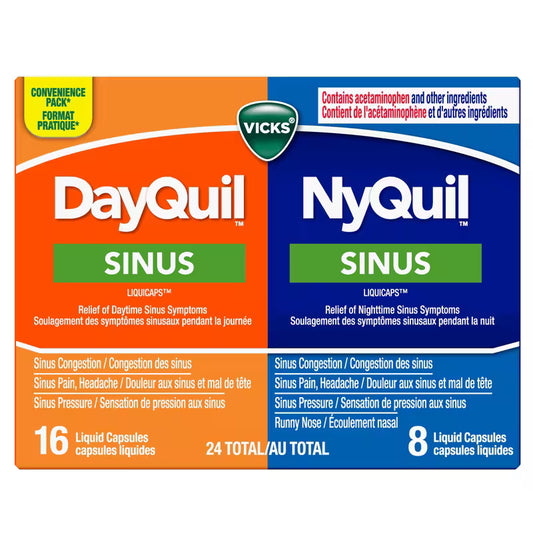 VICKS NYQUIL/DAYQUIL SINUS COMBO LIQUICAPS 16D+8N CAPSULE