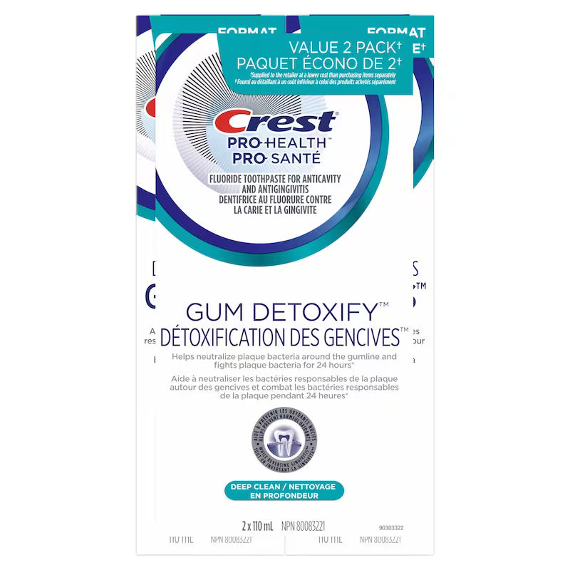 CREST PRO-HEALTH TOOTHPASTE GUM DETOXIFY 2X110ML TOOTHPASTE
