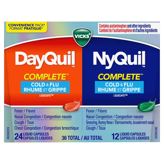 VICKS DAYQUIL NYQUIL COMPLETE COLD FLU 36 CAPSULE