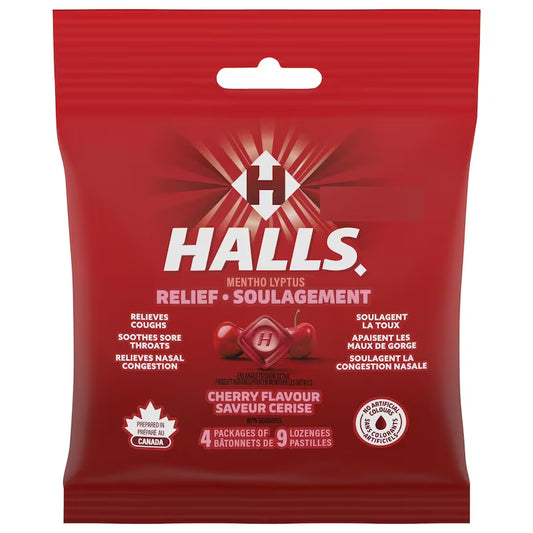HALLS MULTI LOZ CHERRY 4PK LOZENGE pack of 12