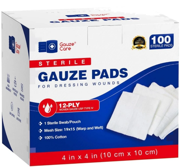 GAUZE PADS STERILE 4X4" 100/PACK