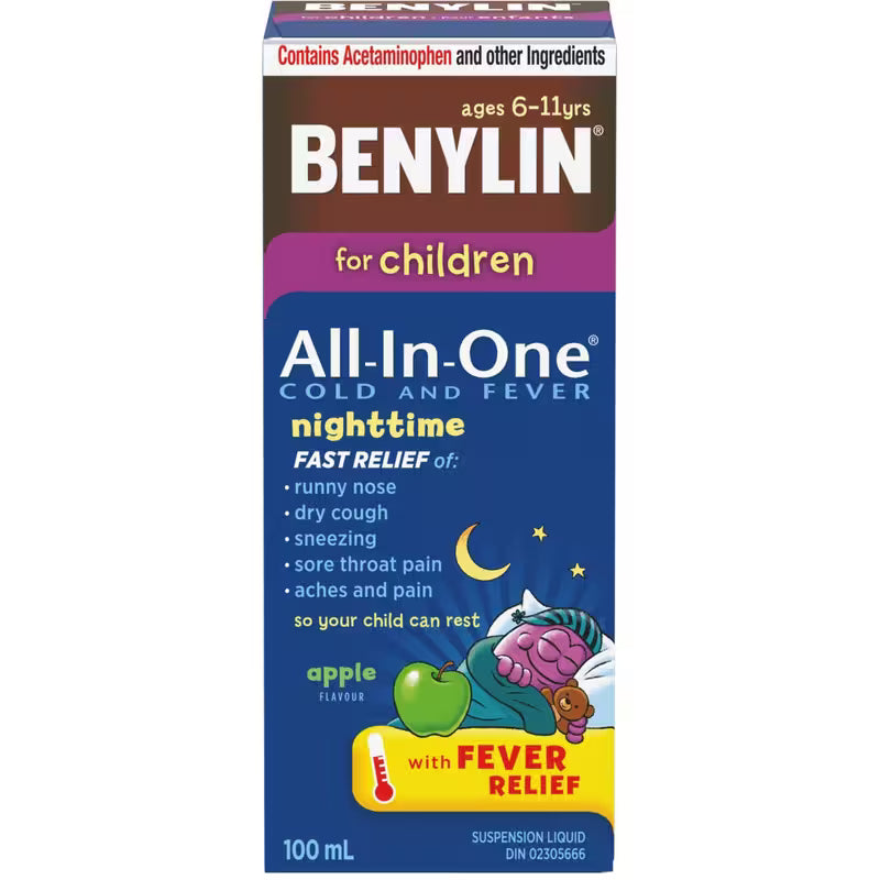 BENYLIN ALL IN ONE SYR CHILDREN NIGHTIME 100ML SUSPENSION
