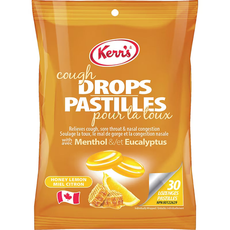 KERR'S COUGH DROPS HONEY & LEMON 30 pack of 12