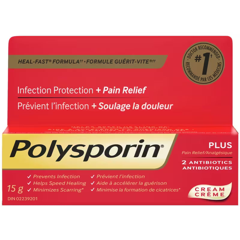 POLYSPORIN PLUS PAIN RELIEF CR 15G CREAM