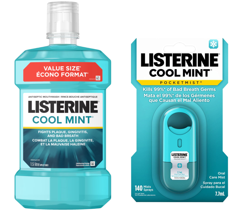 LISTERINE COOL MINT 1.5L+POCKET MIST BNS MOUTHWASH
