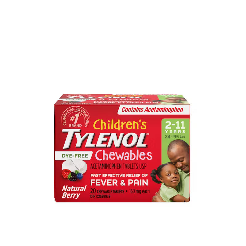 TYLENOL CHILD TB CHEW DYE FREE BERRY 20 TAB CHEW