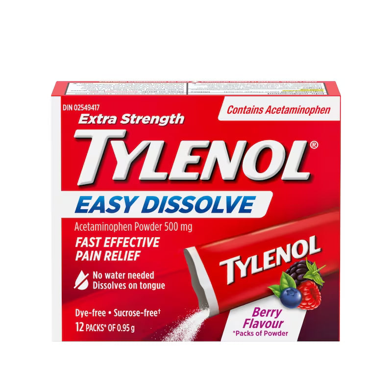 TYLENOL XST EASYDISSOLVE BERRY SACHET PD 500MG 12 POWDER
