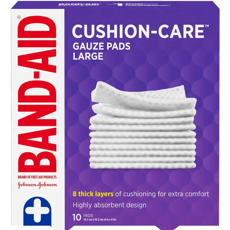 BAND-AID GAUZE PADS LARGE 10