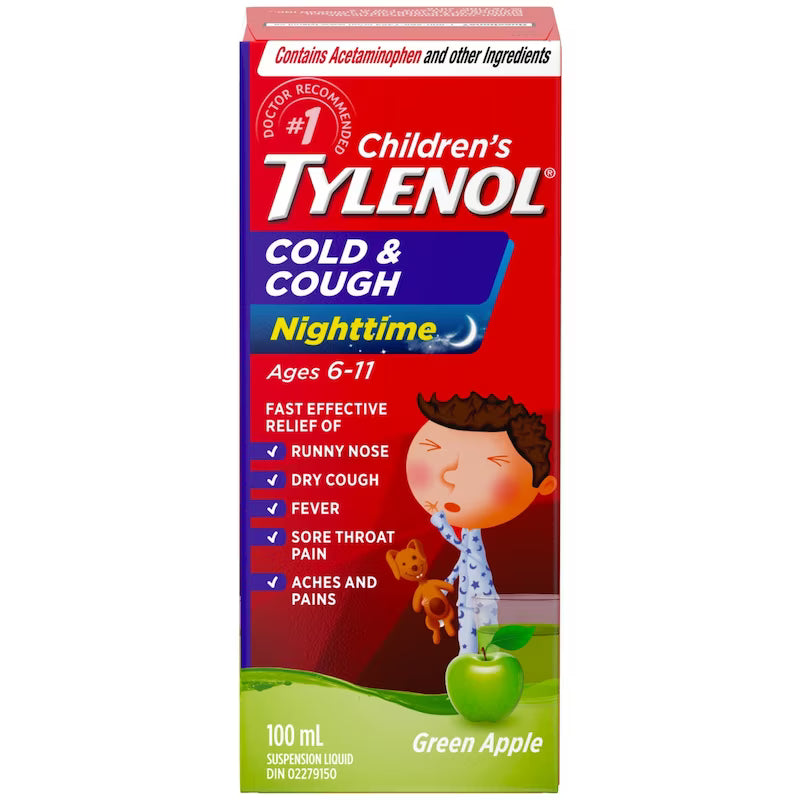 TYLENOL COLD&COUGH CHILD APPLE NIGHT TIME 100ML SUSPENSION