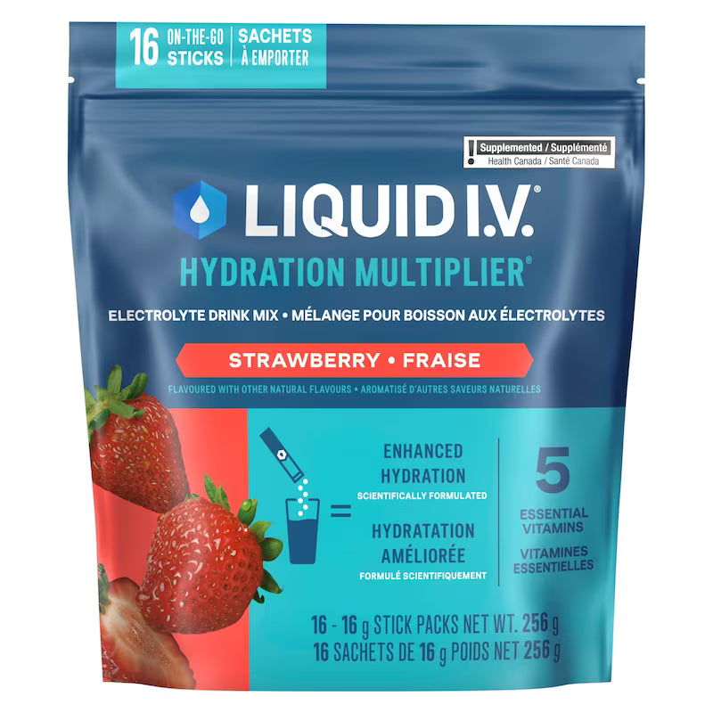 LIQUID IV ELECTROLYTE DRINK MIX STRAWBERRY 256G POWDER