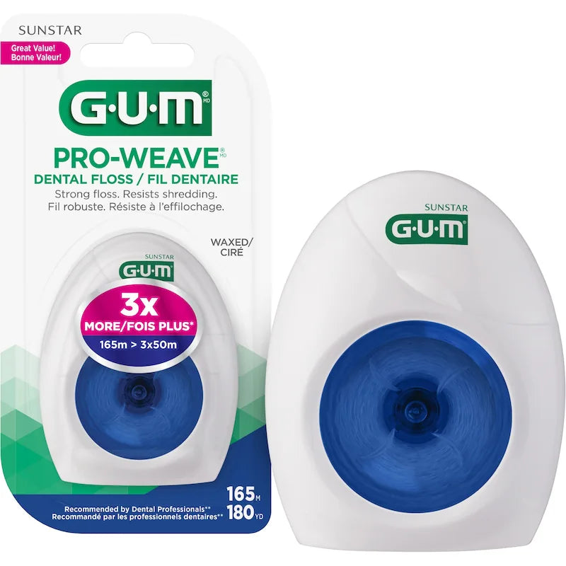 GUM PRO-WEAVE DENTAL FLOSS WAXED 165M