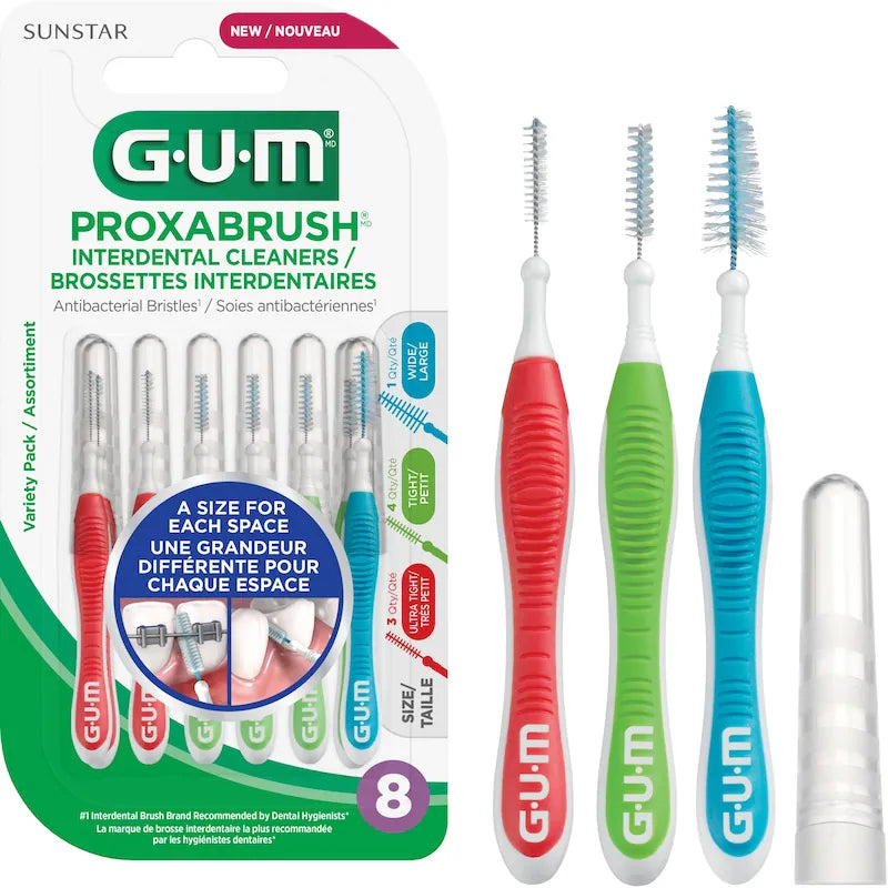 GUM PROXABRUSH INTERDENTAL CLEANERS ASTD 8