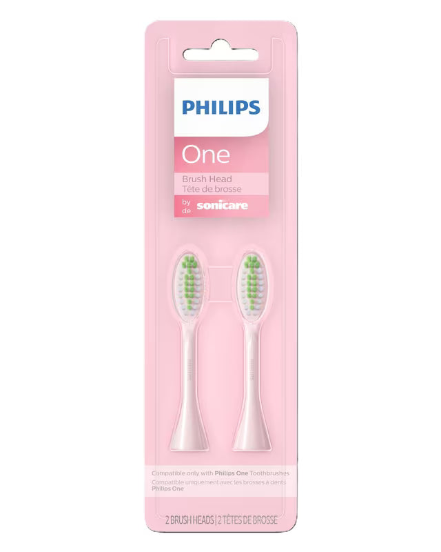 PHILIPS ONE TOOTHBRUSH HEADS PINK 2