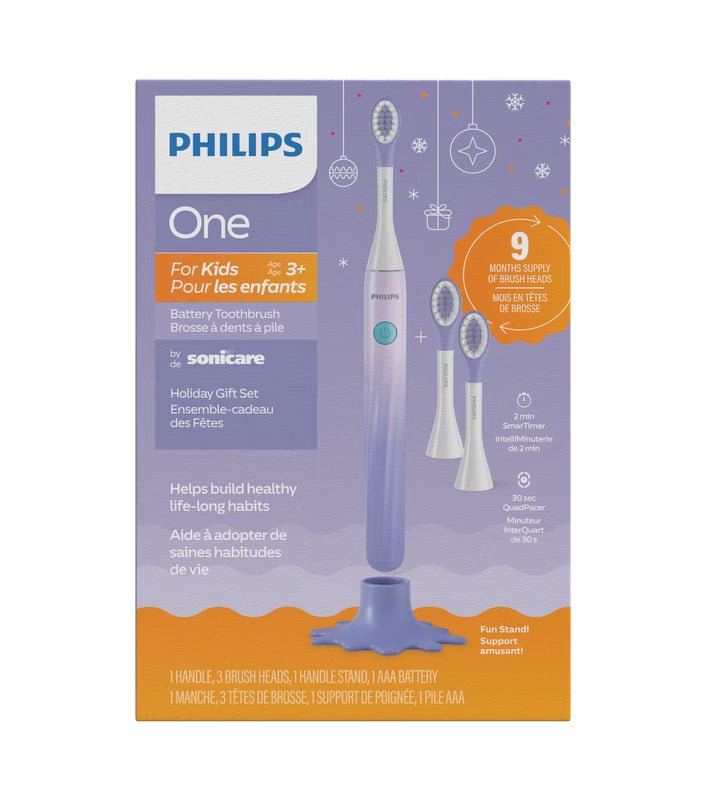 PHILIPS ONE T/B KIDS GIFT SET PURPLE 5 pack of 4