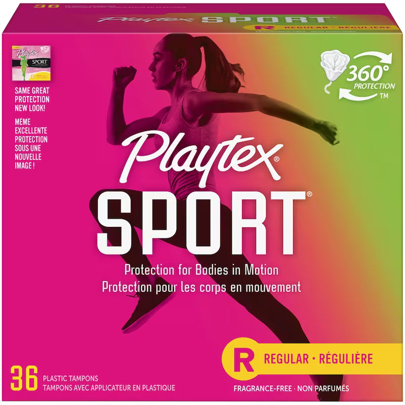PLAYTEX TAMPON SPORT PLASTIC UNSCENTED RG 36