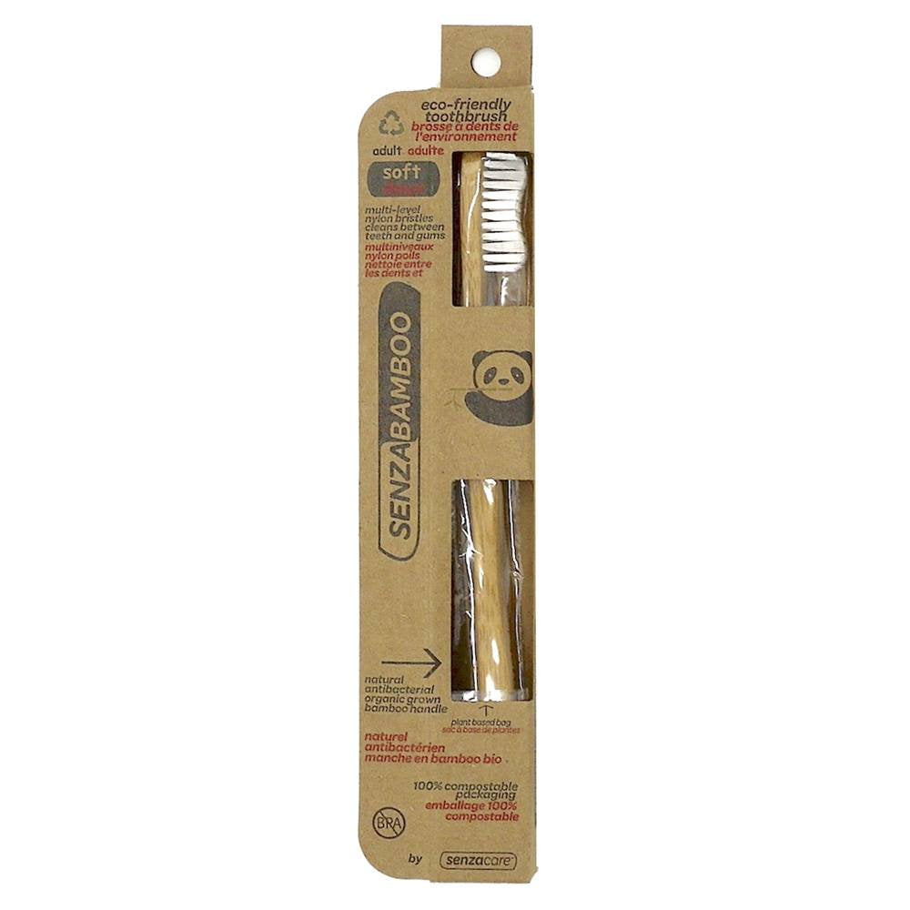 SENZABAMBOO - Soft Bamboo Toothbrush - 6 x 1ea