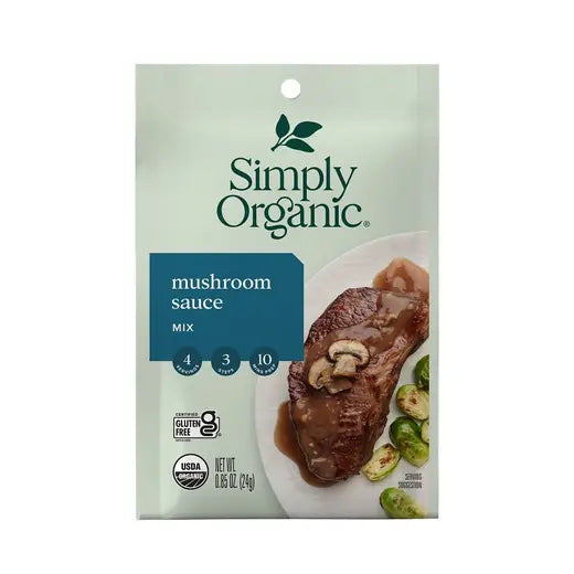 SIMPLY ORGANIC  -    Gravy Mix, Wild Mushroom Sauce, Organic (sachets)    24g