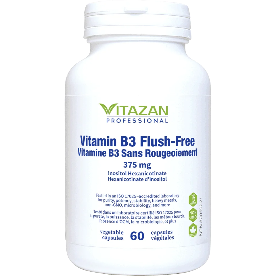 Vitazan    Vitamin B3 Flush-Free (375 mcg · Inositol Hexanicotinate) 60 capsules