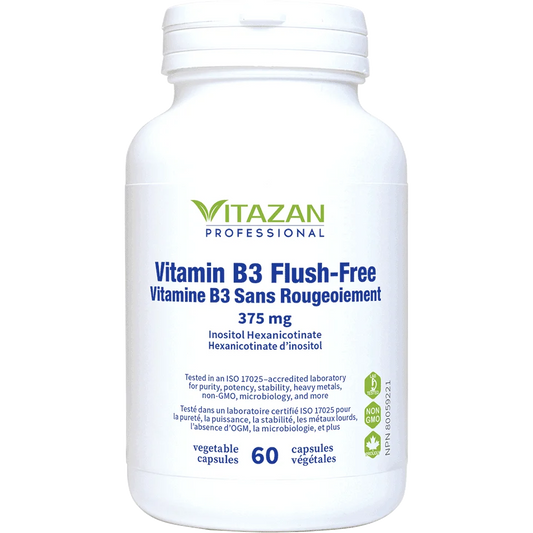 Vitazan    Vitamin B3 Flush-Free (375 mcg · Inositol Hexanicotinate) 60 capsules