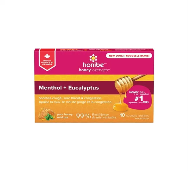 HONIBE    Lozenges    Pure Honey - Menthol + Eucalyptus 10pc