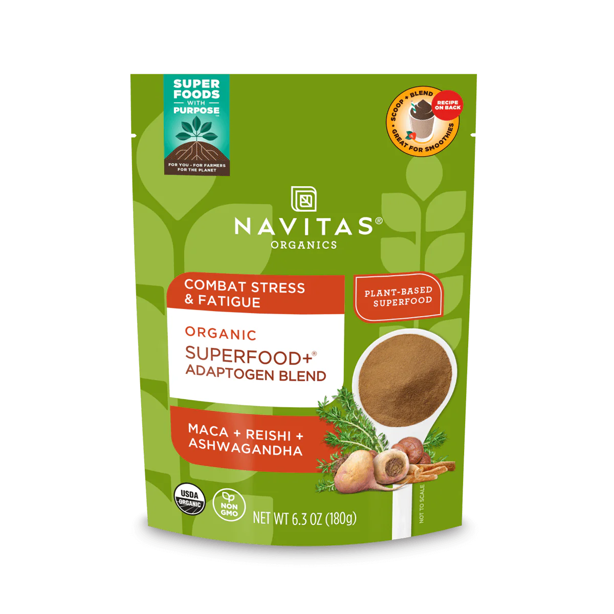 NAVITAS ORGANICS - Superfood+ Adaptogen Blend, Organic      178g