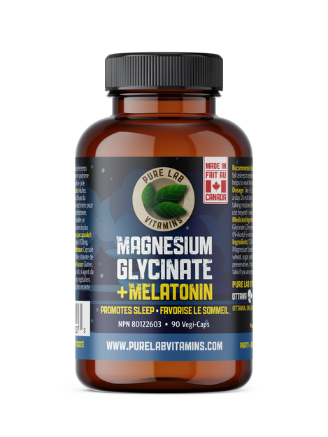 Pure Lab Vitamins   Magnesium Glycinate + Melatonin - 90 Veg Capsules