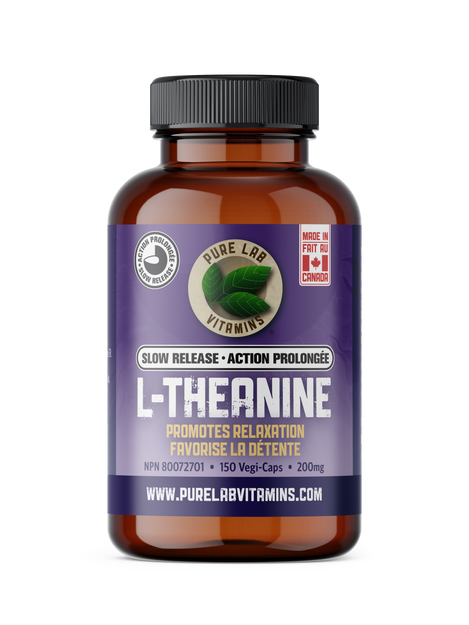 Pure Lab Vitamins   L-Theanine 200mg Slow Release - 150 vegi caps