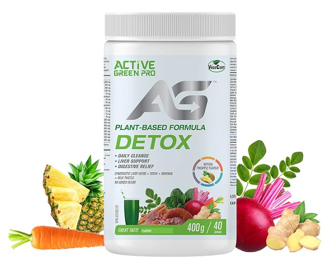 ACTIVE GREEN PRO PLANT BASED GREENS  DETOX  PINEAPPLE   400G