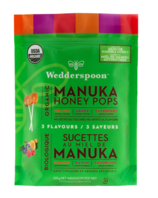 Wedderspoon   Org Manuka Honey Pops Variety Pack 120g