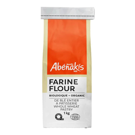 Abernaki Mill - NEW BRAND!   Organic Whole Soft Wheat Pastry Flour   1 kg