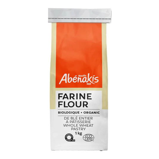 Abernaki Mill - NEW BRAND!   Organic Whole Soft Wheat Pastry Flour   1 kg