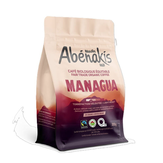 Abernaki Mill - NEW BRAND!   Organic Fair Trade Managua LIGHT ROAST Ground Coffee   200 g