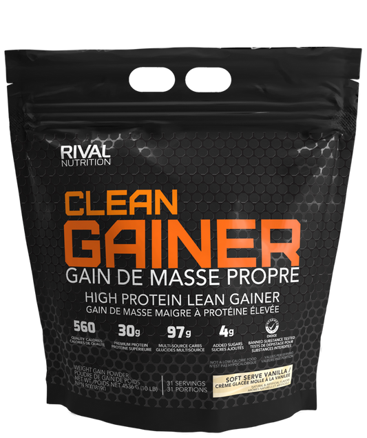 RIVALUS   CLEAN GAINER   SOFT SERVE VANILLA   10lbs