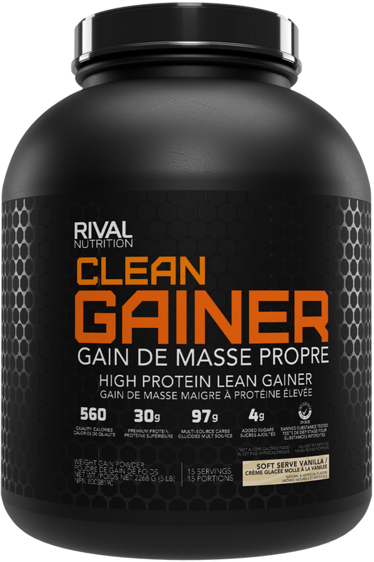 RIVAL NUTRITION - CLEAN GAINER - SOFT SERVE VANILLA - 5lbs