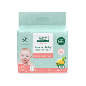 ALEVA NATURALS    Bamboo Baby Diapers & wipes    ALEVA NATURALS    Bamboo Baby Diapers & wipes    Baby Wipes FF Value Pack 216ct