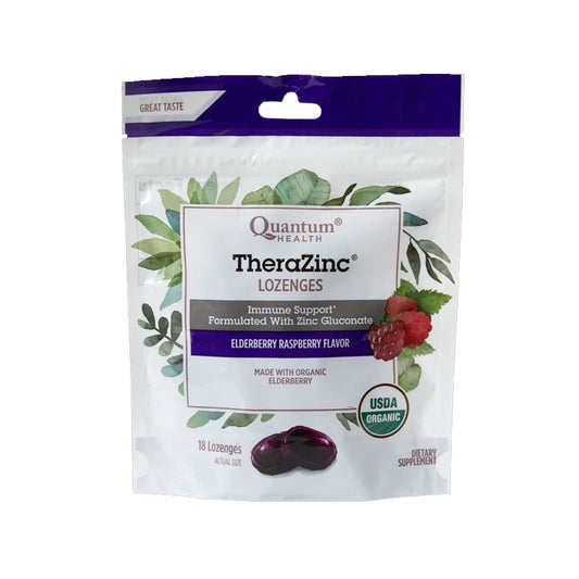 QUANTUM -ORGANIC-THERAZINC Elderberry Lozenges 18s single pack