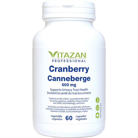 Vitazan    Cranberry (600 mg · 107× Concentrate · Urinary Tract and Bladder Infections) 60 capsules