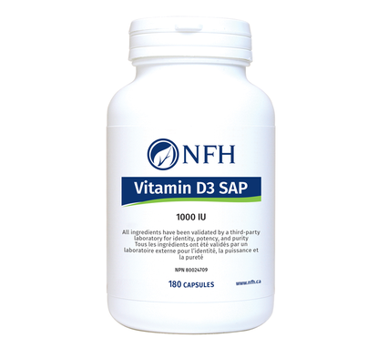 Nutritional Fundamentals for Health    Vitamin D3 SAP Capsules (1000 IU, 25 mcg/capsule) 180 capsules