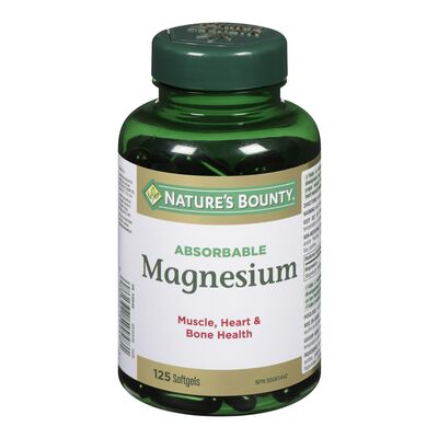 NATURE's BOUNTY         ABSORBABLE     MAGNESIUM          125Sgel