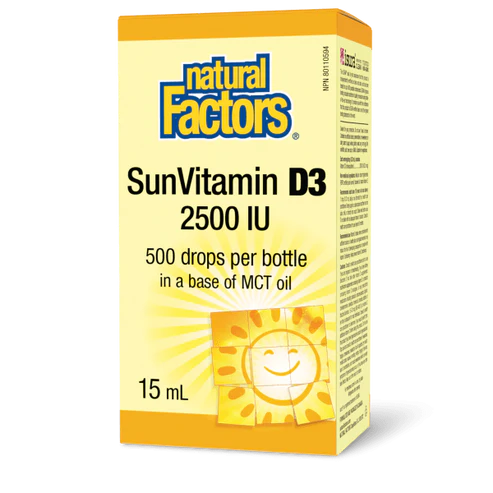 Natural Factors   SunVitamin D3 Drops 2500 IU   15 mL liquidliquid