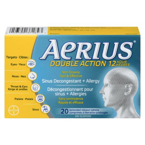 AERIUS DUAL ACTION 12H TB 2.5/120MG 20 TABLET