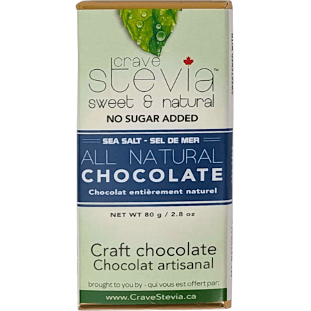 CRAVE STEVIA Sea Salt Chocolate, 85g /12 bars