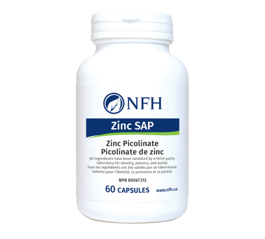 NFH Zinc SAP (25 mg zinc, 1 mg copper/capsule) 60 capsules