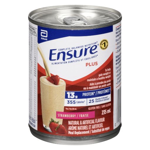 ENSURE PLUS STRAWBERRY CAN 235ML LIQUID pack of 12