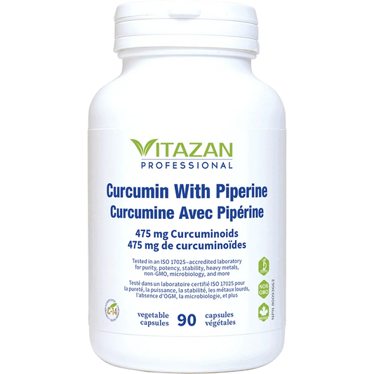 Vitazan    Curcumin With Piperine (475 mg Curcuminoids) 90 capsules