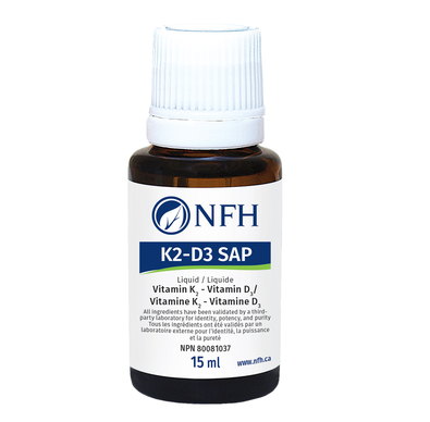 Nutritional Fundamentals for Health    K2-D3 SAP (30 mcg vitamin K2, 6.25 mcg vitamin D3/drop) 15 ml