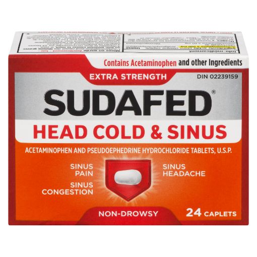SUDAFED HEAD&COLD SINUS XST CPLT 24 TABLET