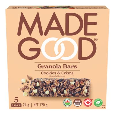 Made Good   Organic Granola Bars   Cookies & Crème Granola Bars5X24G