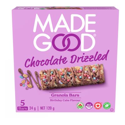 Made Good   Chocolate Drizzled Granola Bars   Chocolate Drizzled Birthday Cake Bars120G